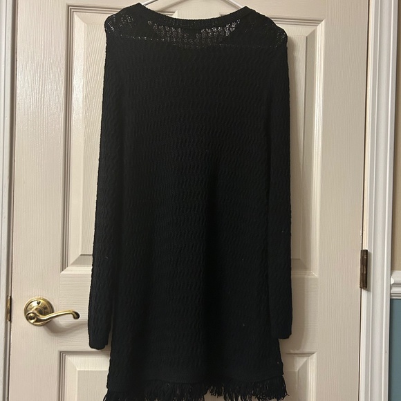 J Jill black sweater with fringe hem - Picture 2 of 5
